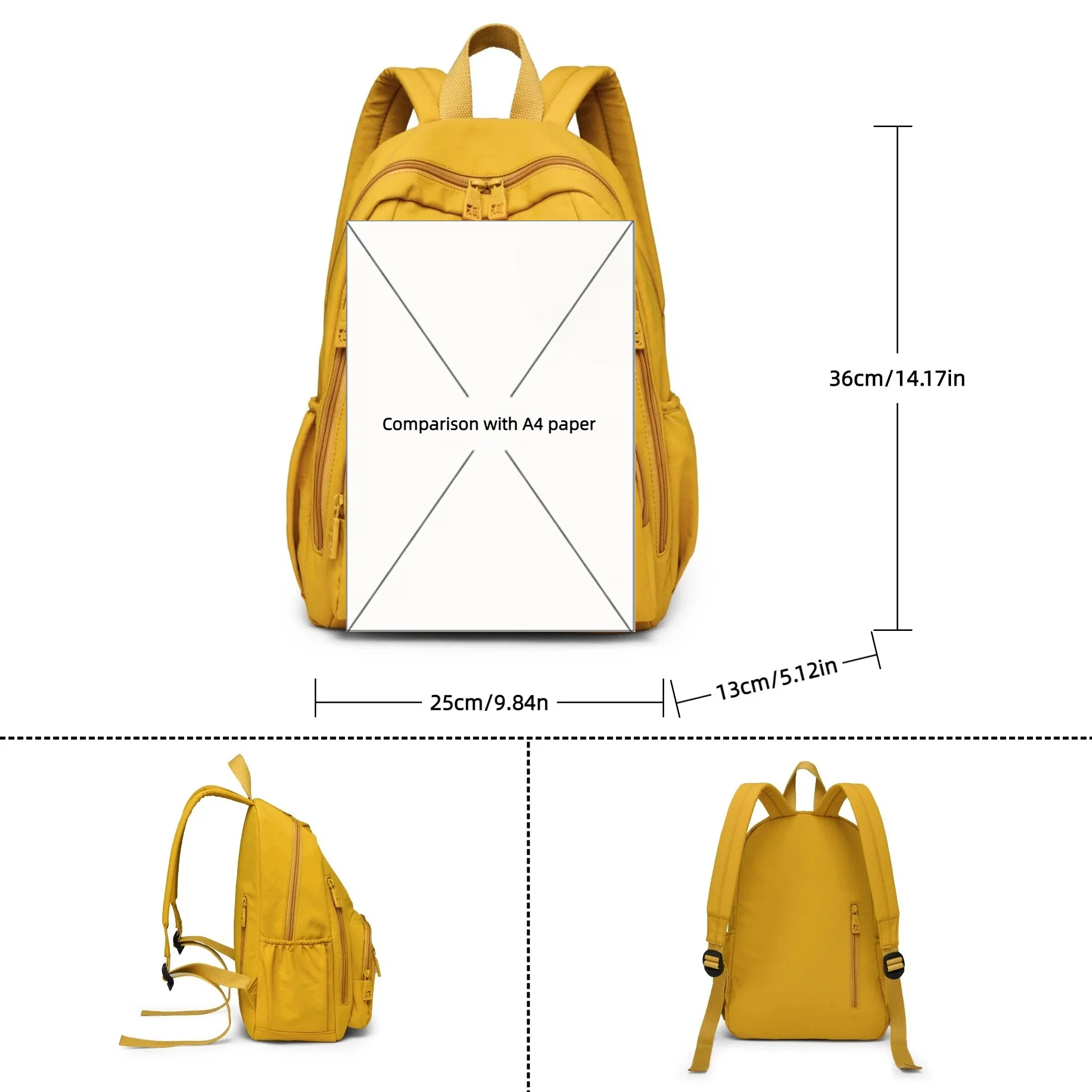Fashion Backpack for Women, Lightweight Nylon Backpack Purse, Ladies Backpack with Multi Pockets, for Daily Commute Weekend