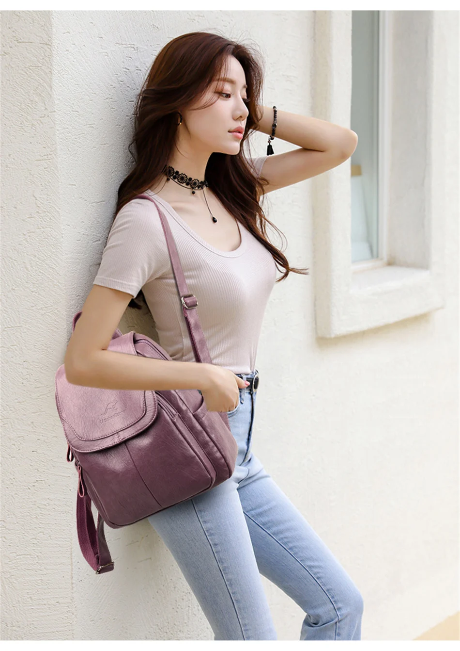 Women Large Capacity Backpack Purses High Quality Leather Female Vintage Bag School Bags Travel Bagpack Ladies Bookbag Rucksack