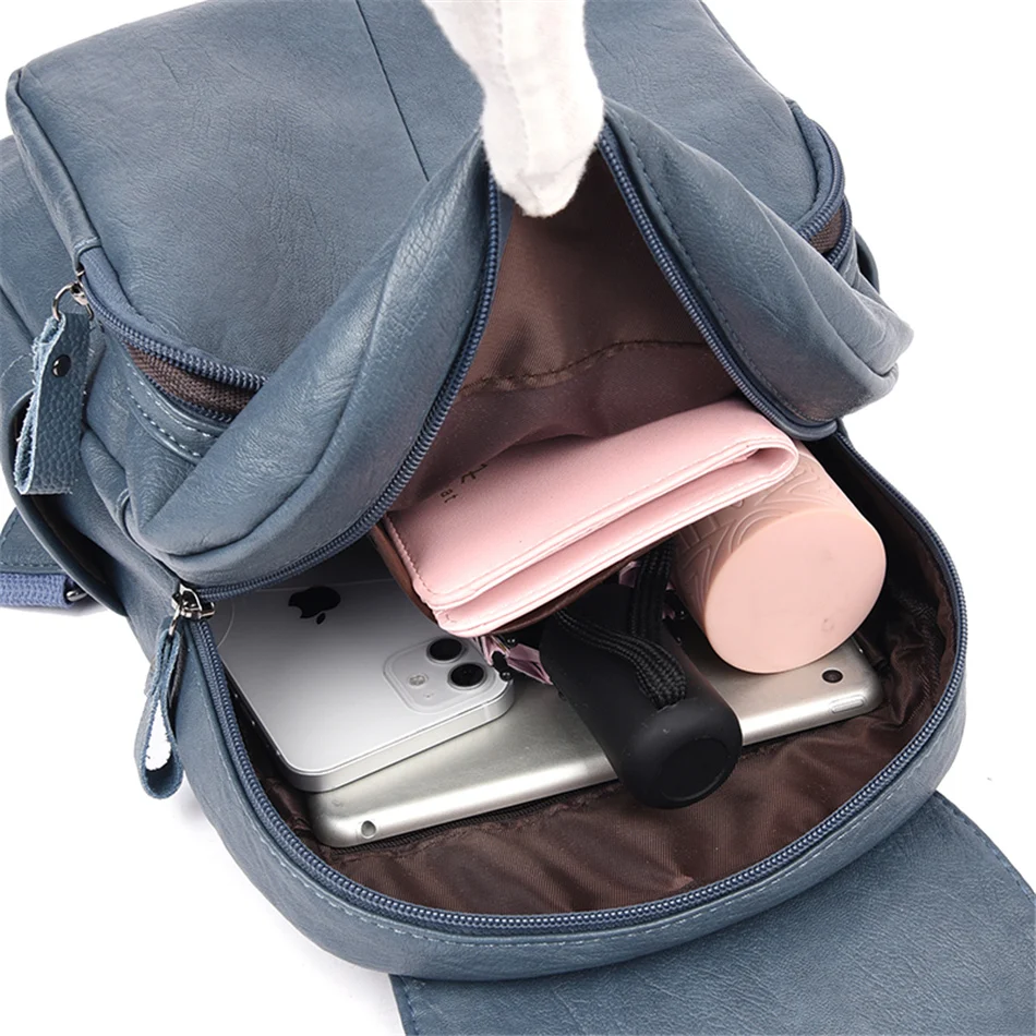 Women Large Capacity Backpack Purses High Quality Leather Female Vintage Bag School Bags Travel Bagpack Ladies Bookbag Rucksack