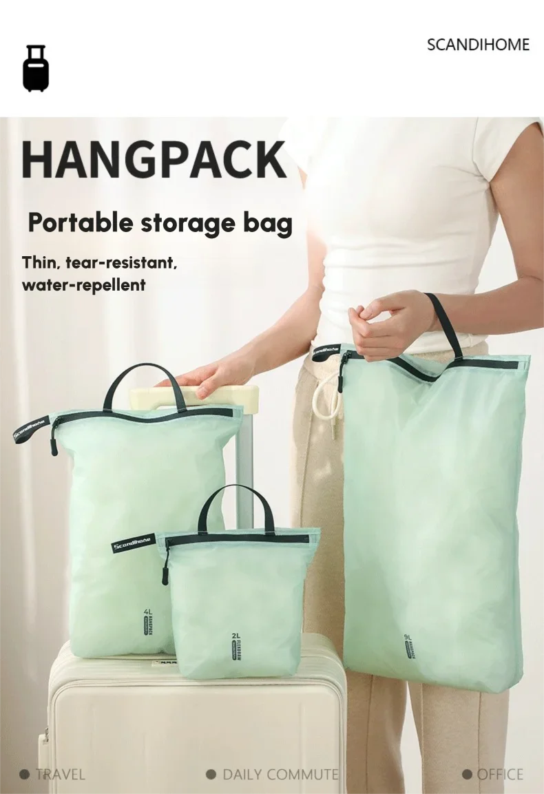 Waterproof Travel Handbag Storage Pouch Lightweight Clothes Organizer Zip Bag for Toiletries Socks Underwear Luggage