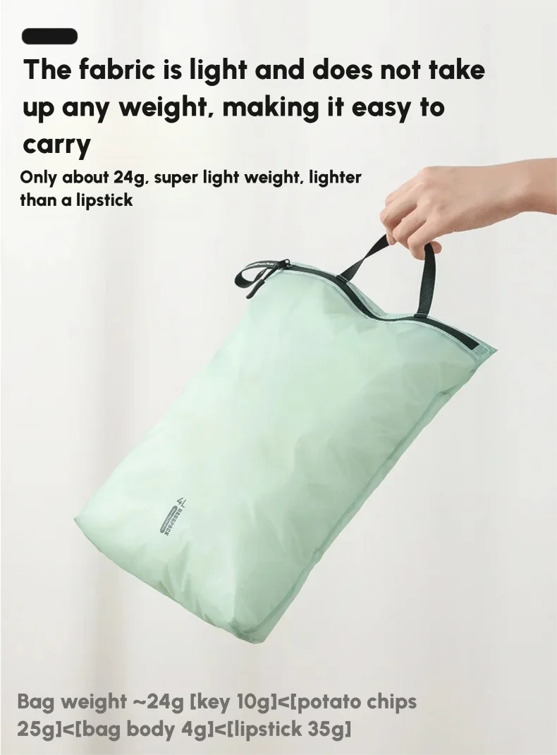 Waterproof Travel Handbag Storage Pouch Lightweight Clothes Organizer Zip Bag for Toiletries Socks Underwear Luggage