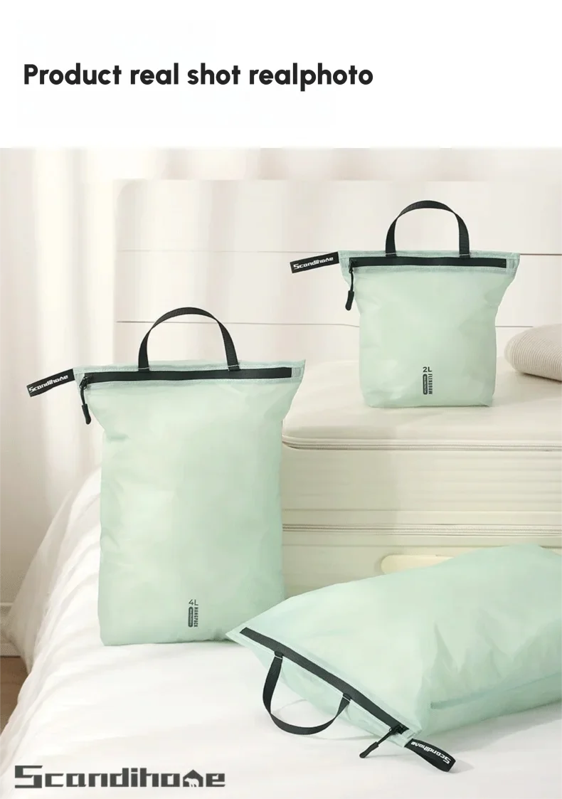 Waterproof Travel Handbag Storage Pouch Lightweight Clothes Organizer Zip Bag for Toiletries Socks Underwear Luggage