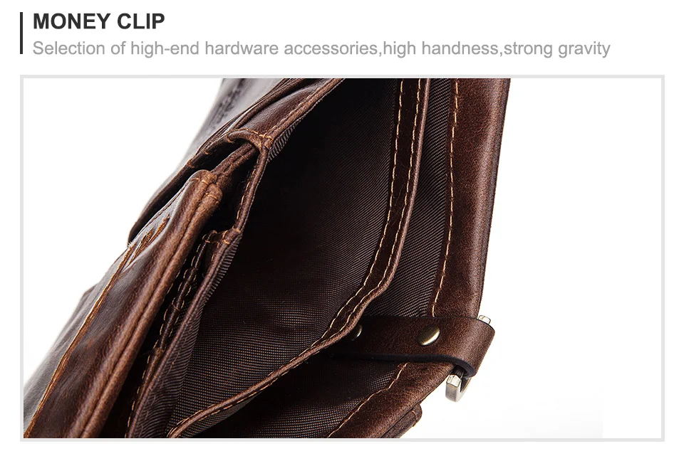 HUMERPAUL Genuine Leather Wallet With Cowhide For Men Money Purse Short Card Holder Double Zipper Male Bifold Coin Pocket RFID
