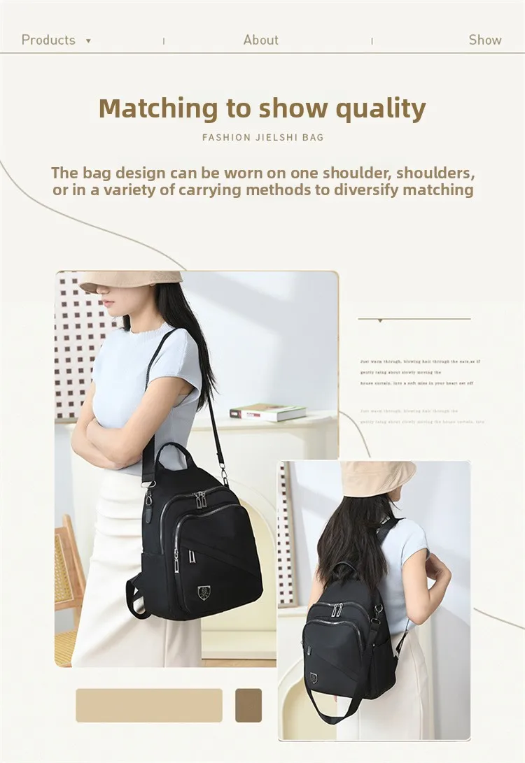 Women Casual Backpack Large Capacity Black Daypack New Trendy Shoulder Bag for Girls and Ladies