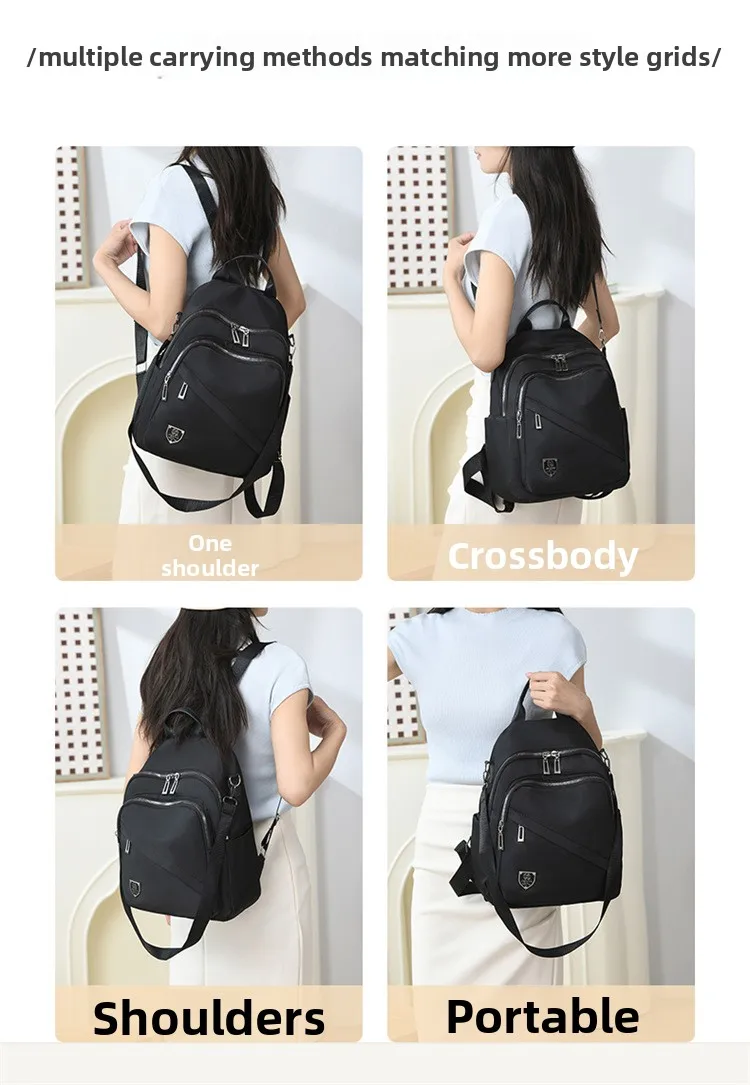 Women Casual Backpack Large Capacity Black Daypack New Trendy Shoulder Bag for Girls and Ladies