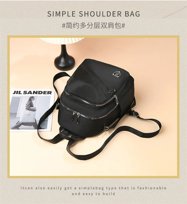 Women Casual Backpack Large Capacity Black Daypack New Trendy Shoulder Bag for Girls and Ladies