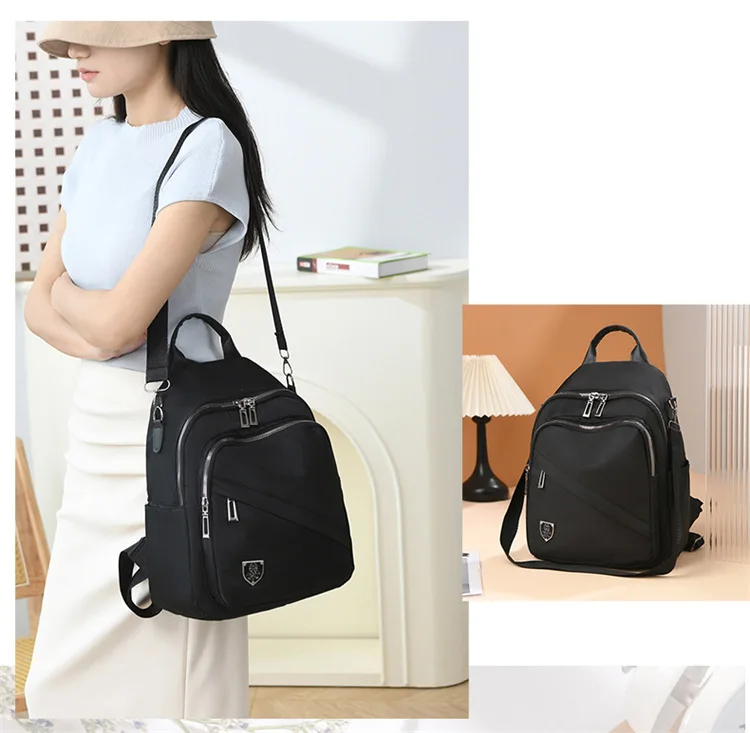 Women Casual Backpack Large Capacity Black Daypack New Trendy Shoulder Bag for Girls and Ladies