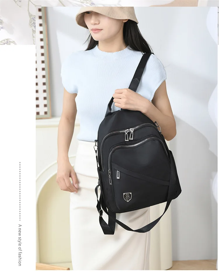 Women Casual Backpack Large Capacity Black Daypack New Trendy Shoulder Bag for Girls and Ladies