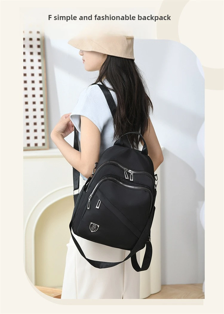 Women Casual Backpack Large Capacity Black Daypack New Trendy Shoulder Bag for Girls and Ladies