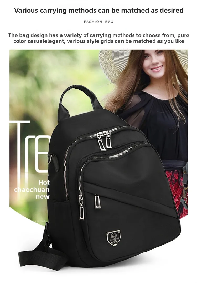 Women Casual Backpack Large Capacity Black Daypack New Trendy Shoulder Bag for Girls and Ladies