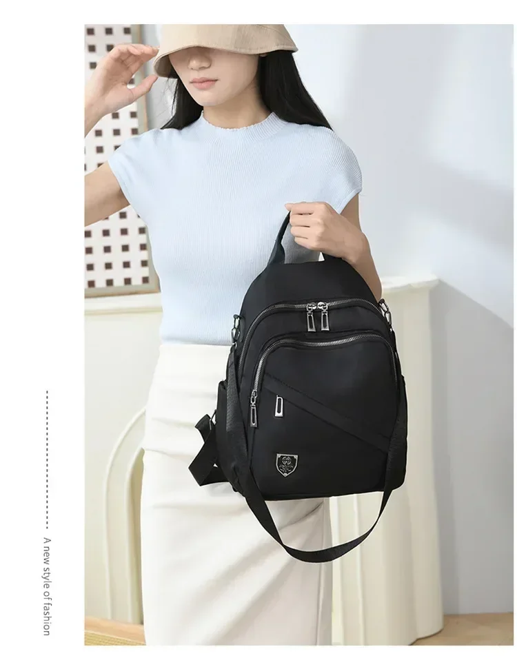 Women Casual Backpack Large Capacity Black Daypack New Trendy Shoulder Bag for Girls and Ladies