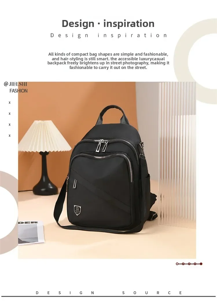 Women Casual Backpack Large Capacity Black Daypack New Trendy Shoulder Bag for Girls and Ladies