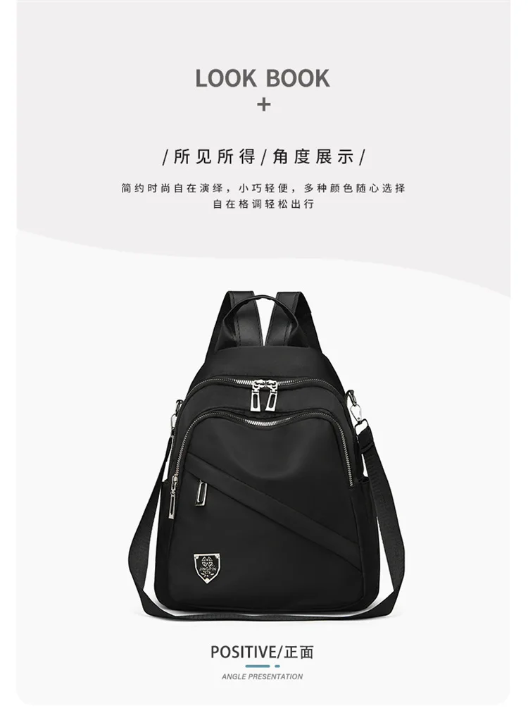 Women Casual Backpack Large Capacity Black Daypack New Trendy Shoulder Bag for Girls and Ladies
