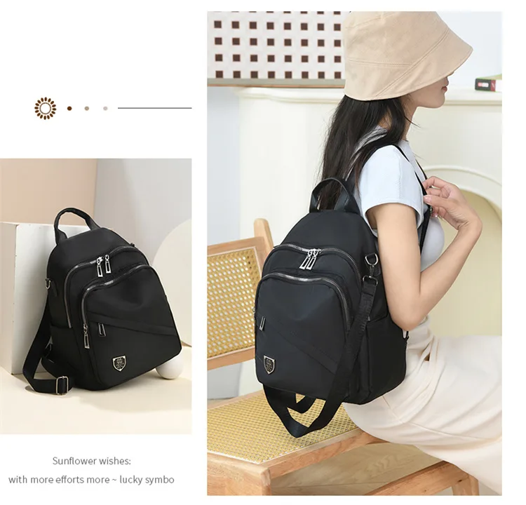 Women Casual Backpack Large Capacity Black Daypack New Trendy Shoulder Bag for Girls and Ladies