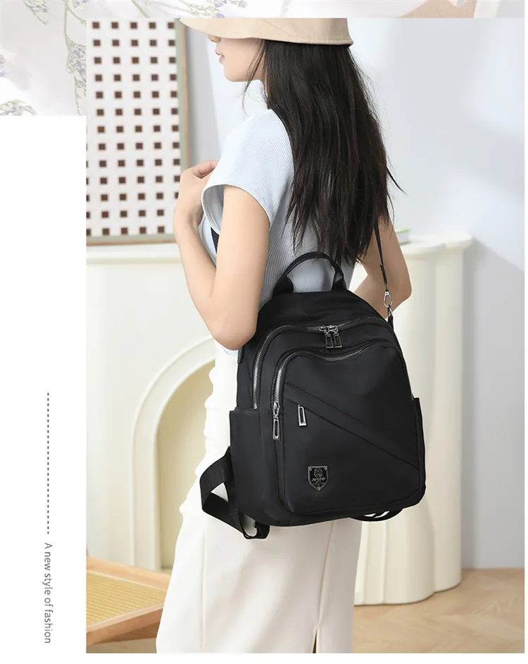 Women Casual Backpack Large Capacity Black Daypack New Trendy Shoulder Bag for Girls and Ladies