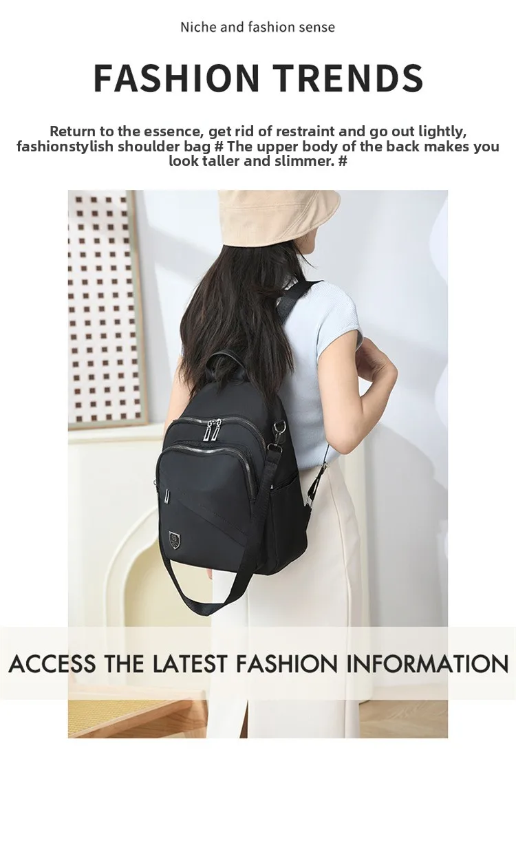 Women Casual Backpack Large Capacity Black Daypack New Trendy Shoulder Bag for Girls and Ladies