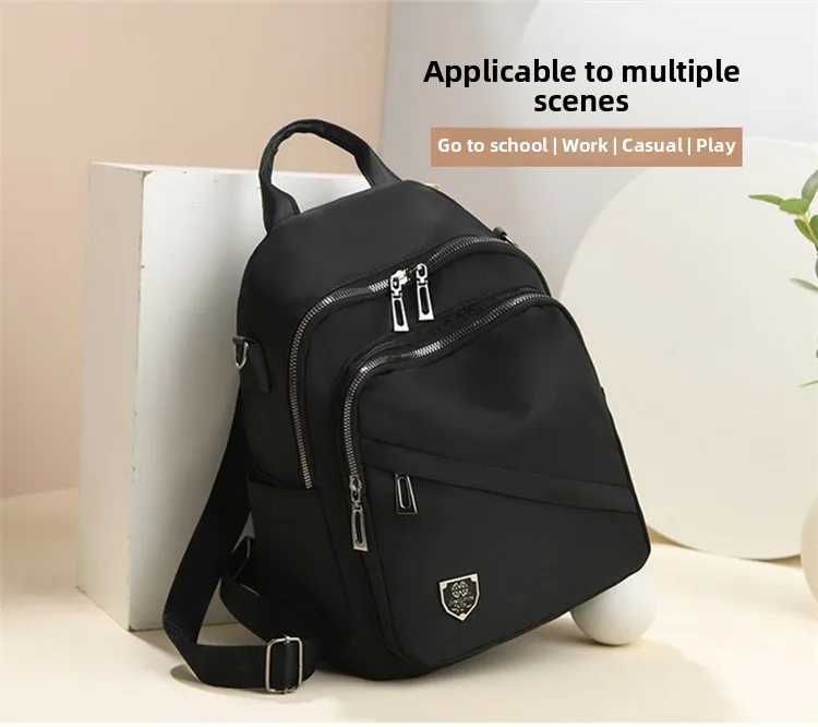 Women Casual Backpack Large Capacity Black Daypack New Trendy Shoulder Bag for Girls and Ladies