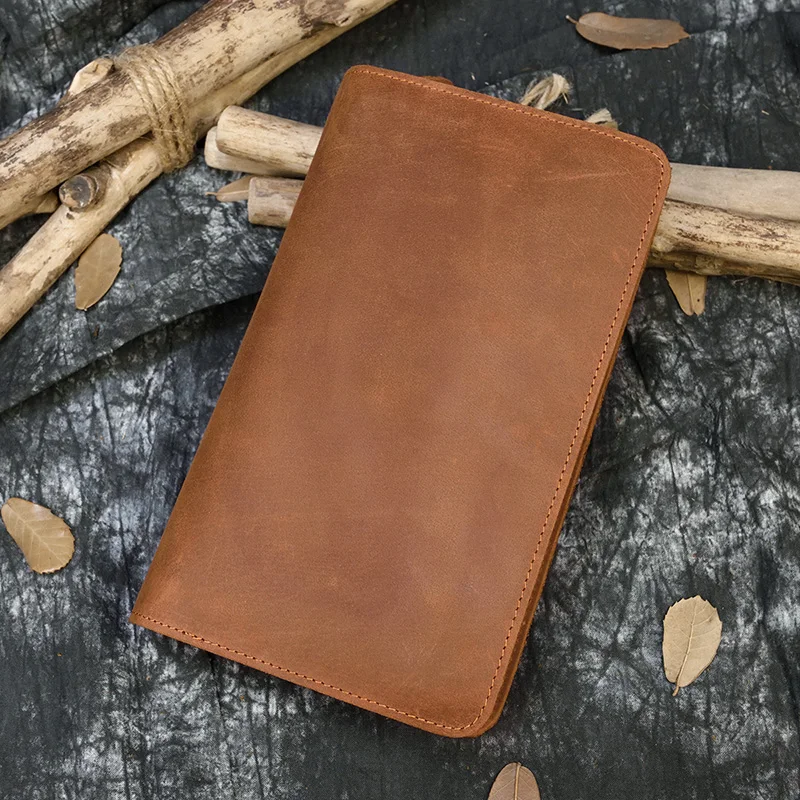 Luxury Double Zipper Women Men Long Wallet Vintage Leather Male Clutch Purse Man Phone Card Coin 100% Genuine Leather Men Wallet