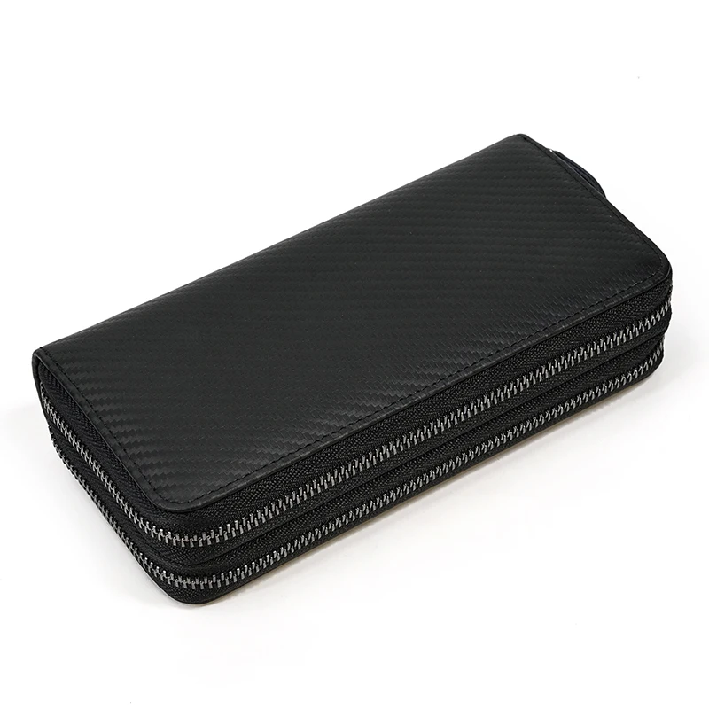 Luxury Double Zipper Women Men Long Wallet Vintage Leather Male Clutch Purse Man Phone Card Coin 100% Genuine Leather Men Wallet