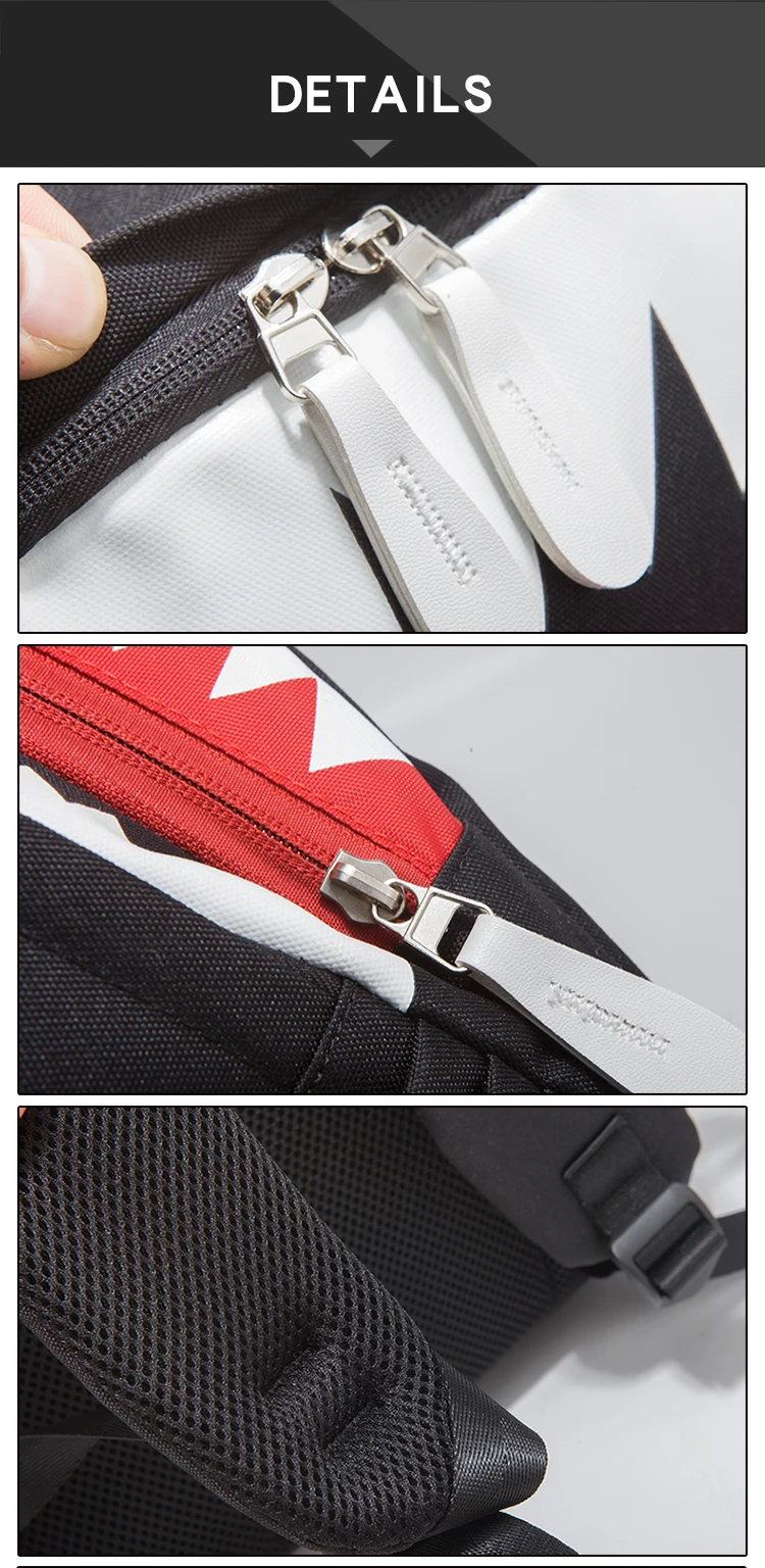 Fashion Backpack USB Charging Night Luminous Shark Laptop Backpack Students Chest Bag Teenagers School Bags Travel Bag