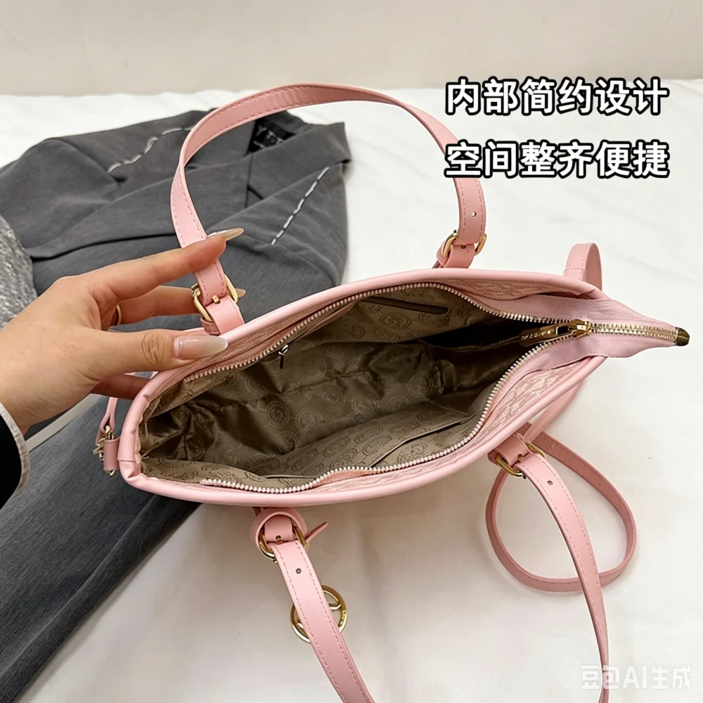 Michael Kors Women's Fashion Leisure Large Capacity Light Luxury Mk Tote Bag Letter Handheld Bag Vegetable Basket Bag