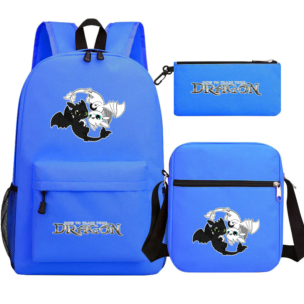 Toothless Dragon Night Fury Backpack Schoolbag Shoulder Bag Pencil Case Set for Kids Students