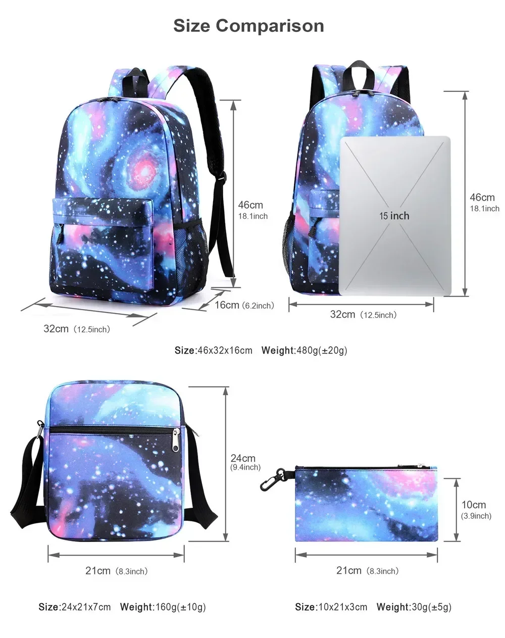Toothless Dragon Night Fury Backpack Schoolbag Shoulder Bag Pencil Case Set for Kids Students