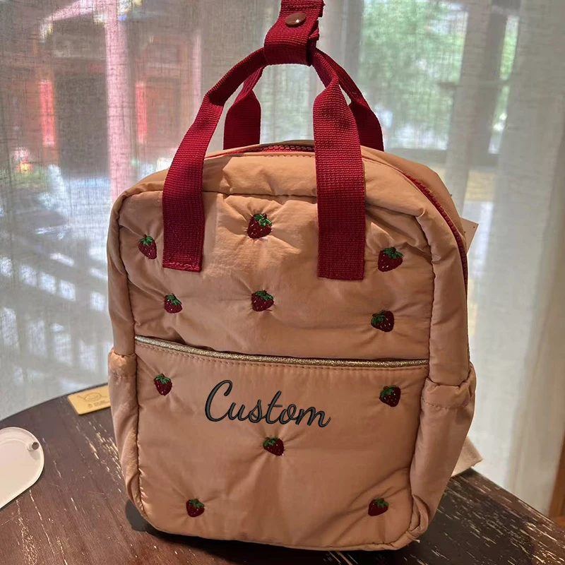 Custom Embroidered / Standard 2 Choices Personalized, Cute Cartoon, Heart Quilting, Casual Backpack, Back-to-School Season Gift