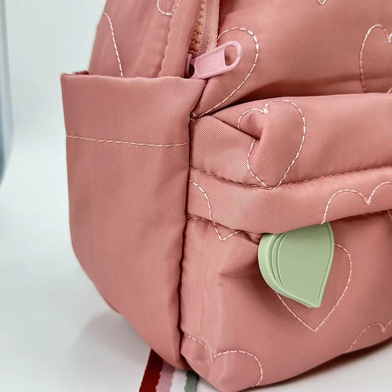 Custom Embroidered / Standard 2 Choices Personalized, Cute Cartoon, Heart Quilting, Casual Backpack, Back-to-School Season Gift