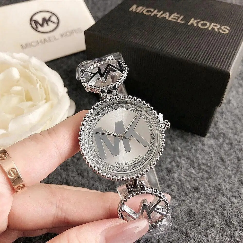 New Women's Michael Kors Simple and Fresh Quartz Watch Pouch, Multifunctional Women's Wristwatch with Storage Bag