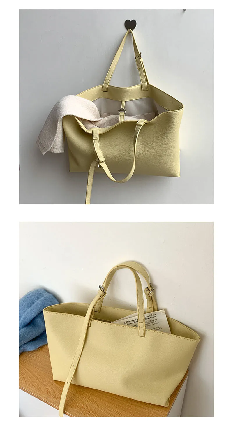 Casual Soft Tote Women Bag PU Leather Shoulder Bags for Women New High Quality Handbags and Purses Large Shopper Purses