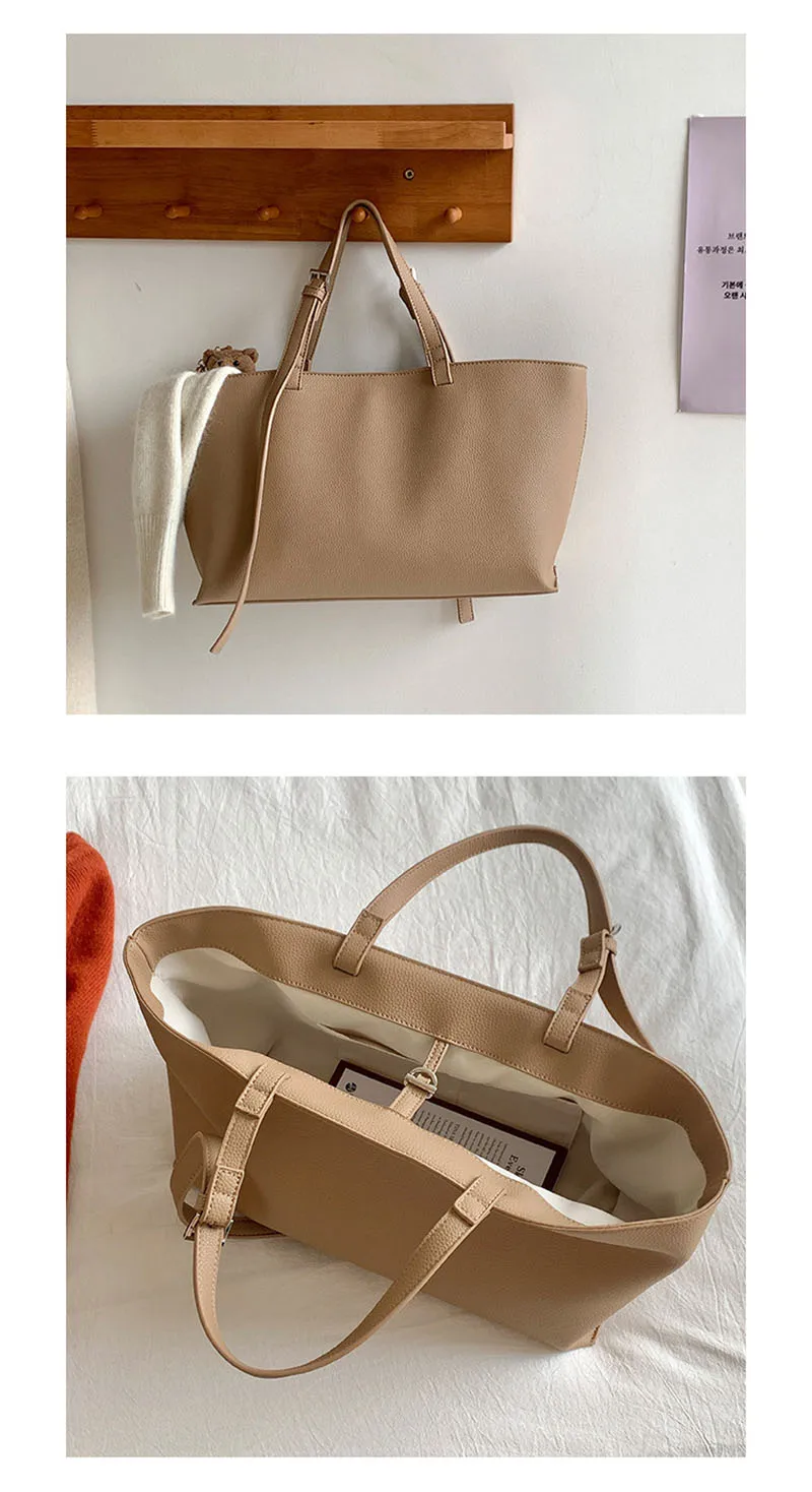 Casual Soft Tote Women Bag PU Leather Shoulder Bags for Women New High Quality Handbags and Purses Large Shopper Purses