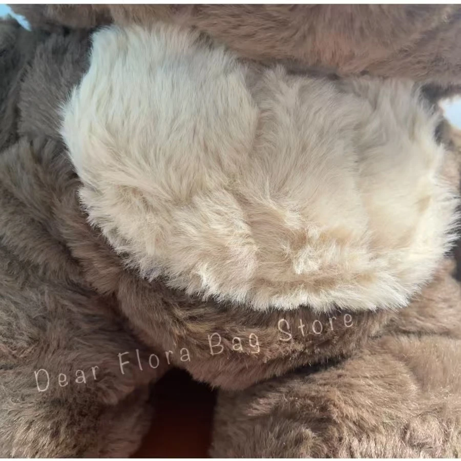 Y2k Cute Plush Brown Bear Backpack Kawaii Soft Animal Knapsack High Quality Lolita Furry Shoulder Bag Fashion Girl Birthday Gift