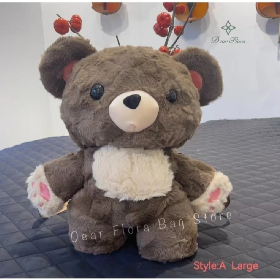 Y2k Cute Plush Brown Bear Backpack Kawaii Soft Animal Knapsack High Quality Lolita Furry Shoulder Bag Fashion Girl Birthday Gift