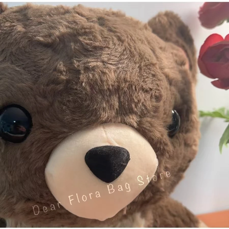 Y2k Cute Plush Brown Bear Backpack Kawaii Soft Animal Knapsack High Quality Lolita Furry Shoulder Bag Fashion Girl Birthday Gift
