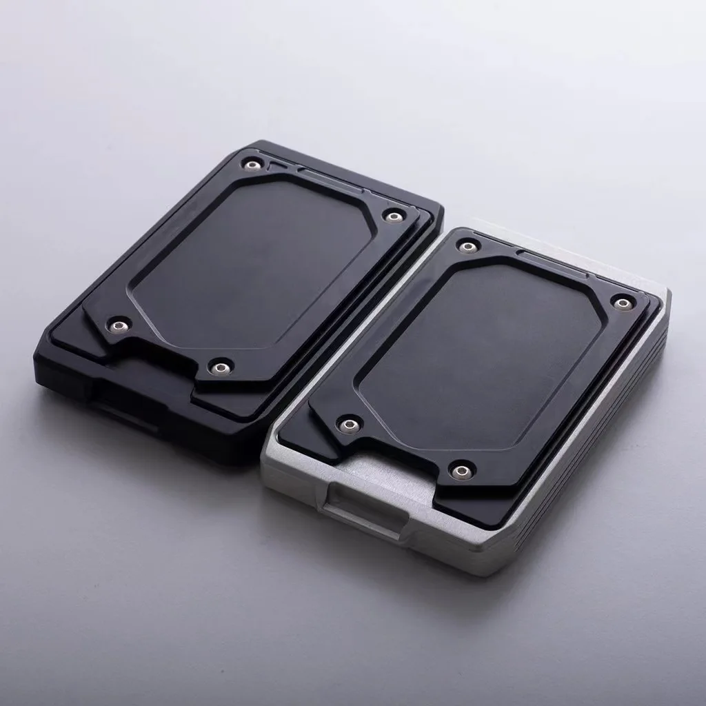 Mitifunction Aluminum Alloy Wallets Men Money Credit Card Key Accessories Holder Slim Storage Organizer Purses Black Wallet Gift