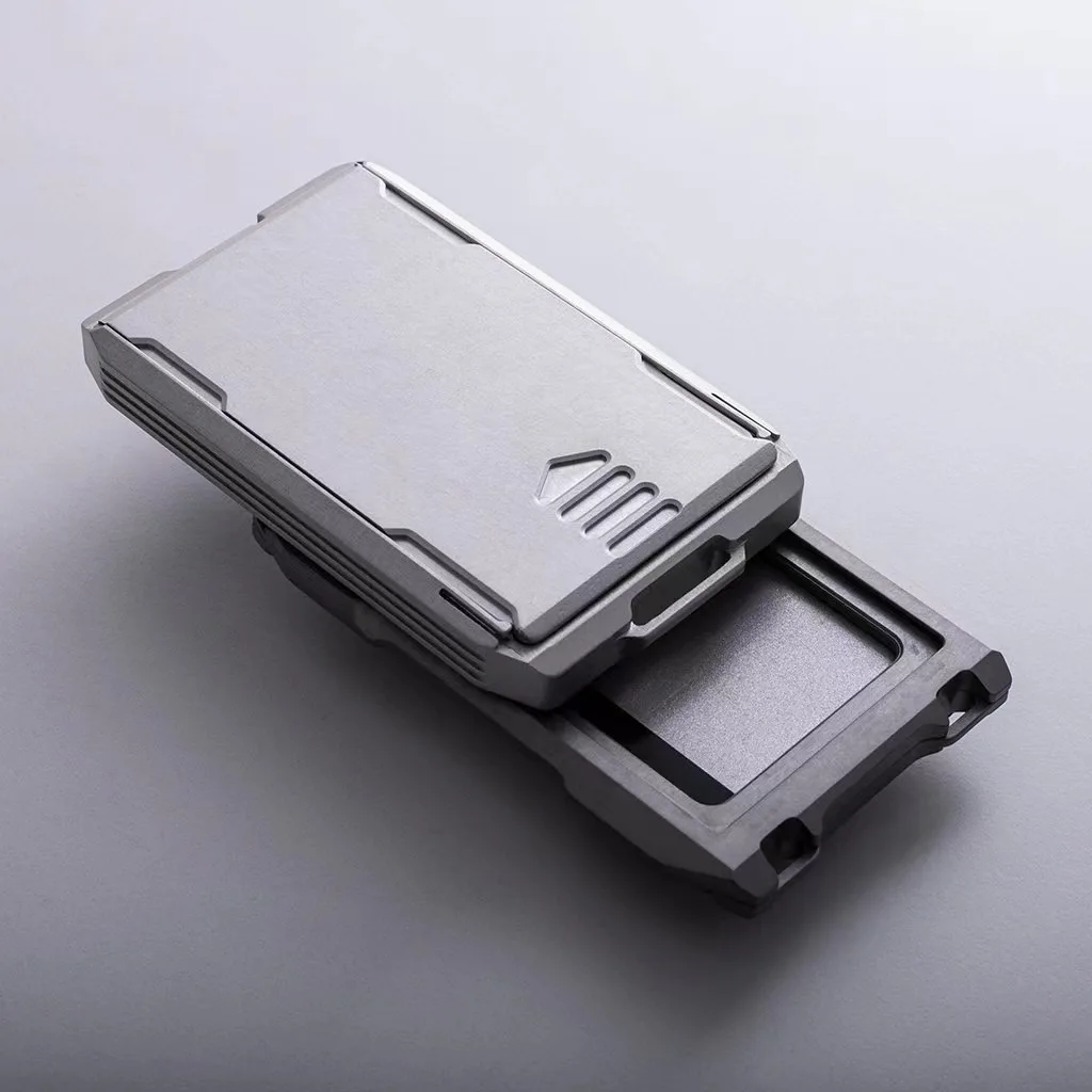 Mitifunction Aluminum Alloy Wallets Men Money Credit Card Key Accessories Holder Slim Storage Organizer Purses Black Wallet Gift