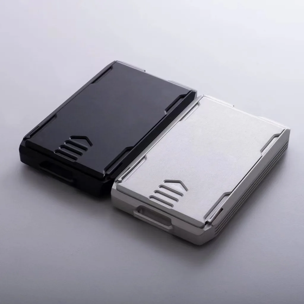 Mitifunction Aluminum Alloy Wallets Men Money Credit Card Key Accessories Holder Slim Storage Organizer Purses Black Wallet Gift