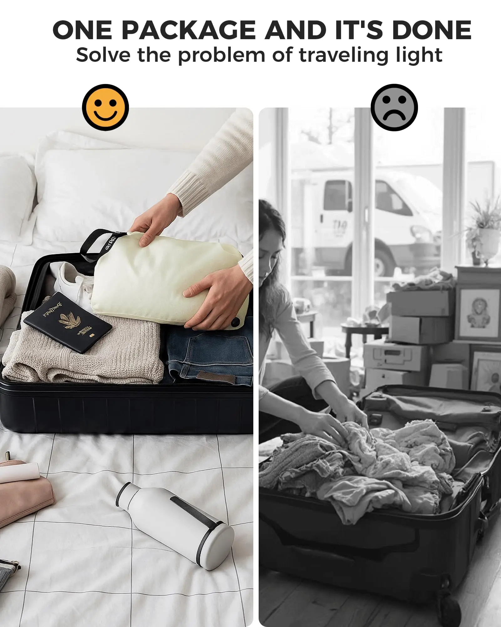 Travel Storage Bag Compression Sack Waterproof No Pump Vacuum Bag Clothes Organizer Space Saving Pouch for Backpacking Gym