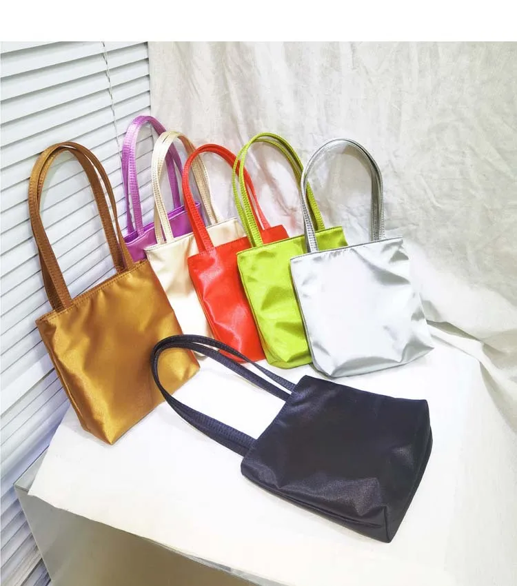 Women's Retro Silk Satin Small Square Handbag Fashion Contrast Color Underarm Bag Girls Tote Phone Purse Gift for Her 2026