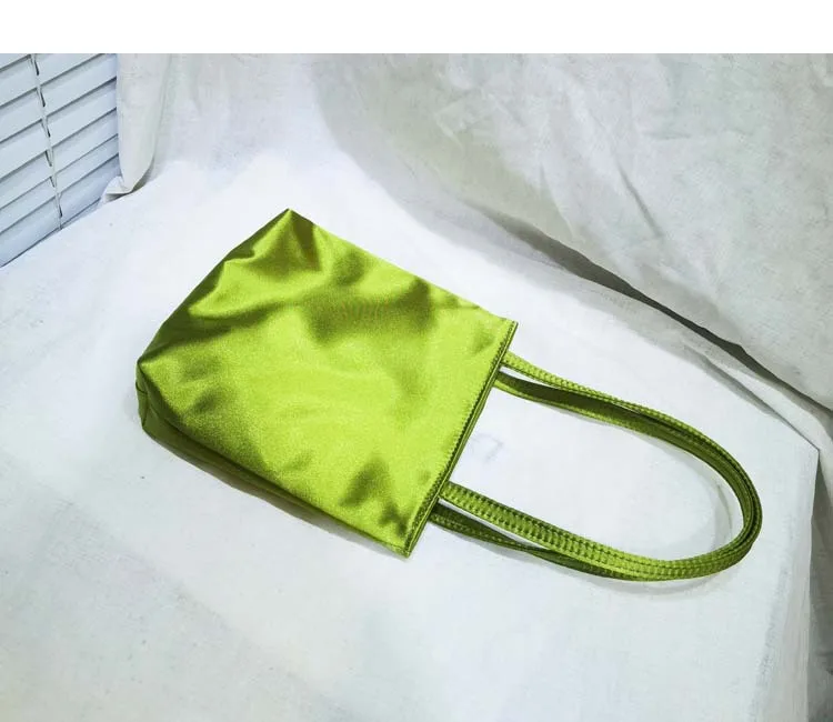 Women's Retro Silk Satin Small Square Handbag Fashion Contrast Color Underarm Bag Girls Tote Phone Purse Gift for Her 2026