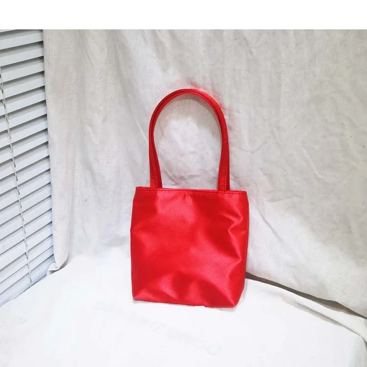 Women's Retro Silk Satin Small Square Handbag Fashion Contrast Color Underarm Bag Girls Tote Phone Purse Gift for Her 2026