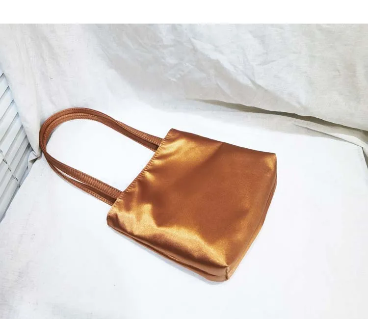 Women's Retro Silk Satin Small Square Handbag Fashion Contrast Color Underarm Bag Girls Tote Phone Purse Gift for Her 2026