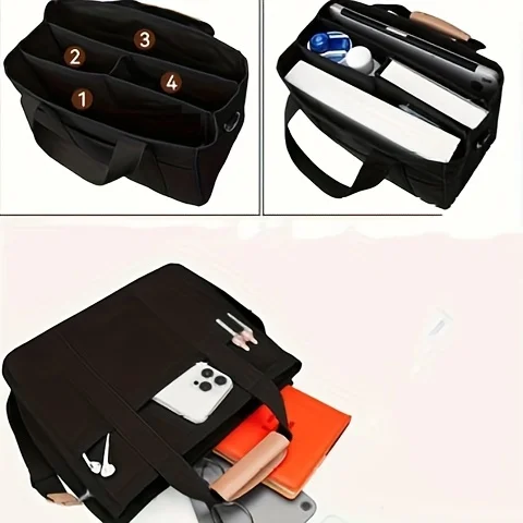 Fashionable White Women's Shoulder Bag, Large Capacity Handbag, Multifunctional Multi Compartment Storage Bags