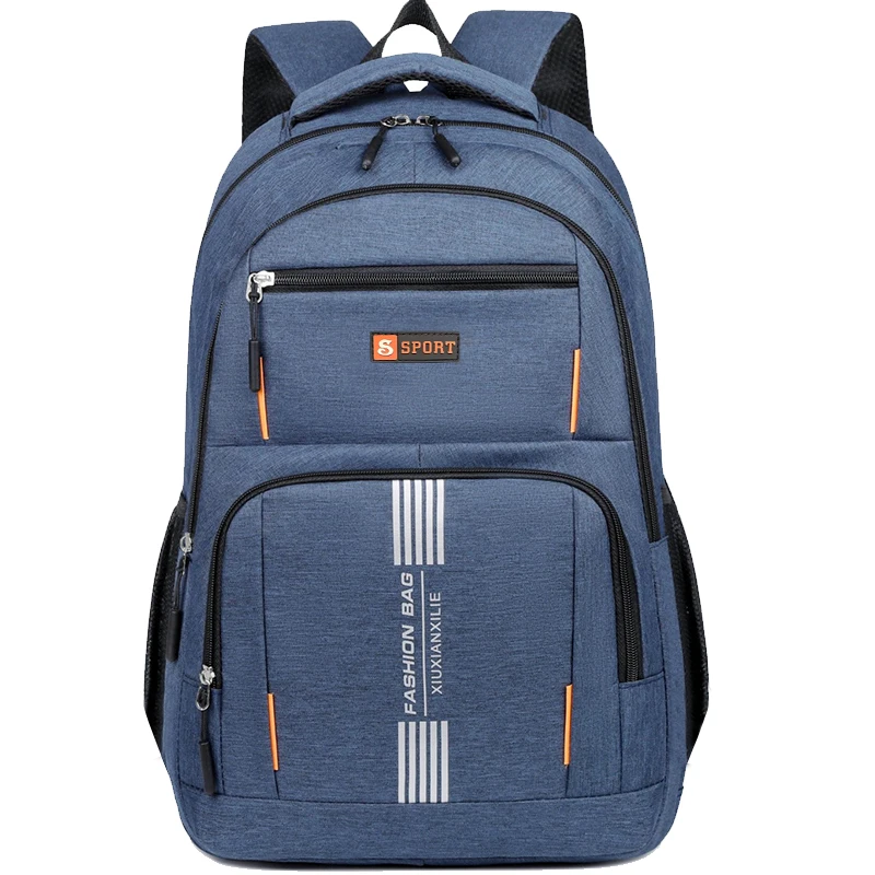 Breathable Padded Men Laptop Rucksack Large Capacity Oxford Backpack Multi‑compartment For School Business Travel Use
