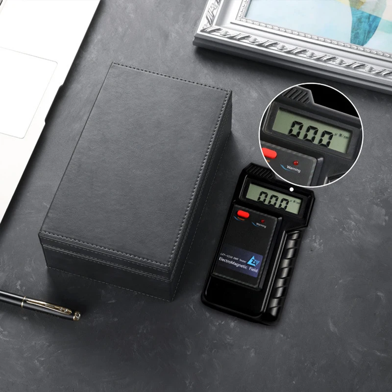 Phone Signal Blocking Box Faraday Box for Car Keys Pu Leather Anti Theft Rfid Rf Radiation-Proof Safe Car Key Fob Protector Box
