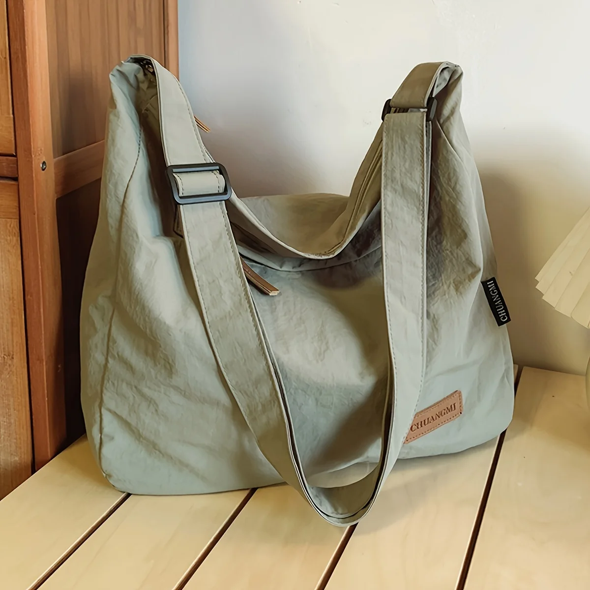 Nylon Handbag Shoulder Bag, Soft Hobo Crossbody Bag Ins Solid Color Messenger Bags for Women Daily Work Shopping Travel Outdoor