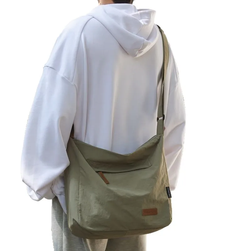 Nylon Handbag Shoulder Bag, Soft Hobo Crossbody Bag Ins Solid Color Messenger Bags for Women Daily Work Shopping Travel Outdoor