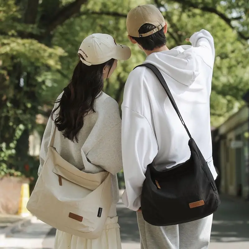 Nylon Handbag Shoulder Bag, Soft Hobo Crossbody Bag Ins Solid Color Messenger Bags for Women Daily Work Shopping Travel Outdoor