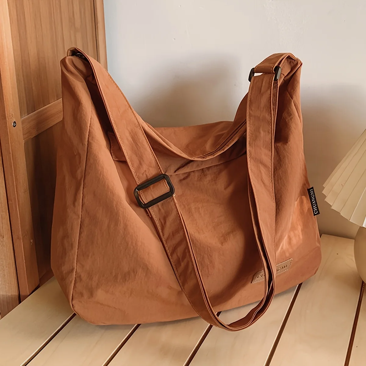Nylon Handbag Shoulder Bag, Soft Hobo Crossbody Bag Ins Solid Color Messenger Bags for Women Daily Work Shopping Travel Outdoor